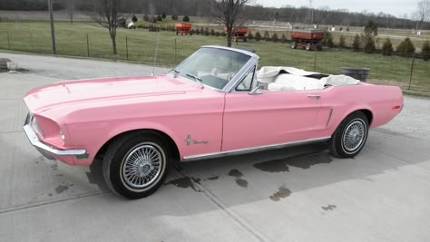 She's a barbie girl, in a 60's barbie world. #convertible #classiccarsculture #classic #vintage #vintagestyle #pink #drive #driving #1960s #fordmustang #ford #mustang Pink Ford Mustang, 1960 Mustang, Pink Mustang, Pink Drive, Studebaker Trucks, 1968 Ford Mustang, Pink Convertible, Vintage Mustang, Ford Mustang Convertible