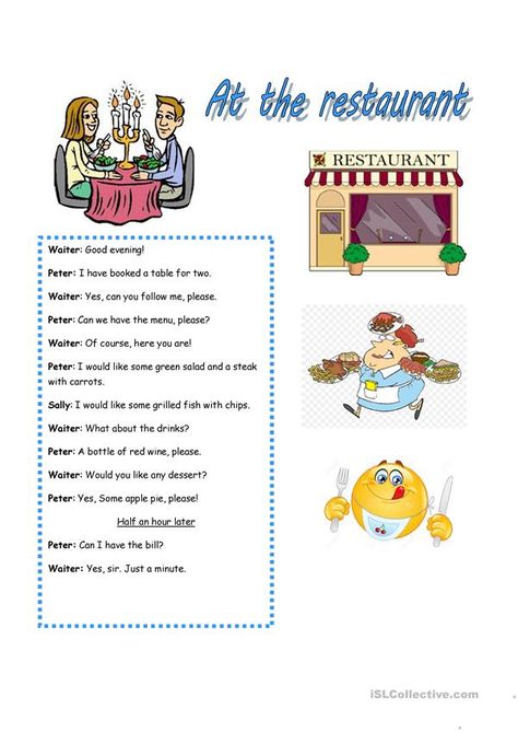 Poems About Food, Restaurant English, Conversation For Kids, Groups Of Three, English Conversation For Kids, Kids Restaurants, Act As If, Travel English, English Speaking Skills