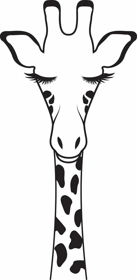 Giraffe Template, Giraffe Doodle, Cute Giraffe Drawing, Giraffe Svg, Giraffe Silhouette, Giraffe Drawing, Painting Lamp Shades, Head Drawing, Giraffe Art