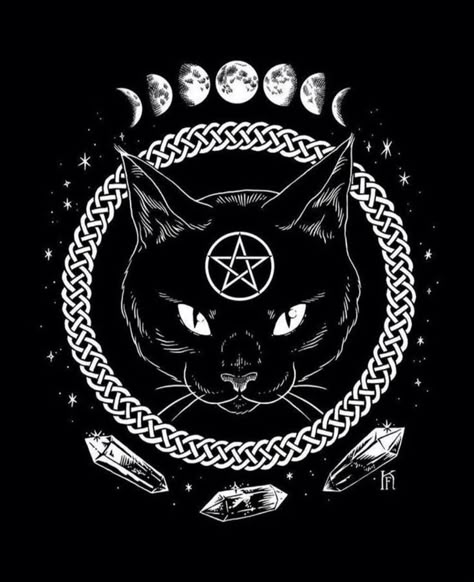 Cat Moon, Occult Art, A Black Cat, Witch Art, Witch Aesthetic, Witchy Woman, Coven, Black Magic, Book Of Shadows