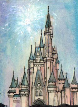 Magic Kingdom Castle #Disney Rapunzel Castle Drawing, Draw Notebook, Kida Disney, Sweet Drawing, Chateau Disney, Castle Disney, Disney Poster, Disney Fantasia, Deco Disney