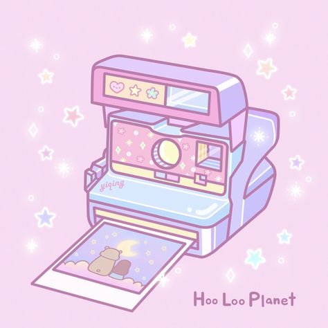 things change，memories don’t #hoolooplanet Polaroid Camera Drawing, Kawaii Polaroid, Film Video Camera, Cute Polaroid, Polaroid Cameras, Camera Drawing, Cute Camera, Film Video, Kawaii Illustration