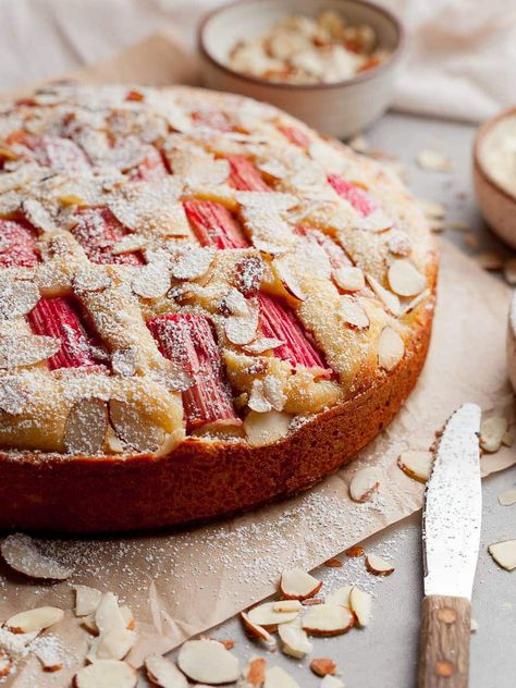 Gluten Free Rhubarb Recipes, Gluten Free Rhubarb, Rhubarb Cake Recipes, Rhubarb Coffee Cakes, Allergy Friendly Desserts, Fresh Rhubarb, Rainbow Kitchen, Buttermilk Cake, Rhubarb Cake