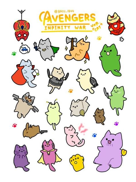 Avengers Infinity War Cats || Cr: Bacu1884 Avengers As Animals, Avengers Art Drawing, Marvel Cartoon Drawings, Cat Superhero, Marvel Drawings, Marvel Avengers Funny, Avengers Infinity, Marvel Jokes, Marvel Wallpaper