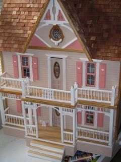 Country Dollhouse, Dollhouse Miniatures, Manchester, Doll House, Miniatures, Cabin, Dolls, House Styles, Outdoor Decor