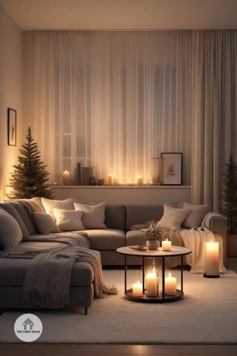 Is your living room feeling a bit dull this winter? Let’s change that! Dive into our expert tips for lighting that will brighten your space and your mood. From ambient lights to stylish accents, we’ll show you how to create a cozy atmosphere that’s perfect for those chilly nights. Don’t let winter get you down; let’s light up your home together!#BrightenYourHome #CozyNights #LightingInspiration #HomeDesign #WinterWarmth Hygge Lighting Living Rooms, Cozy Clean Apartment Aesthetic, Apartment Lighting Aesthetic, Fairy Lights Living Room Apartments, Warm Room Lighting, Apartment Interior Cozy, Contempary Living Room, Living Room Inspo Modern Cozy, Living Room Lighting Ideas Lamps