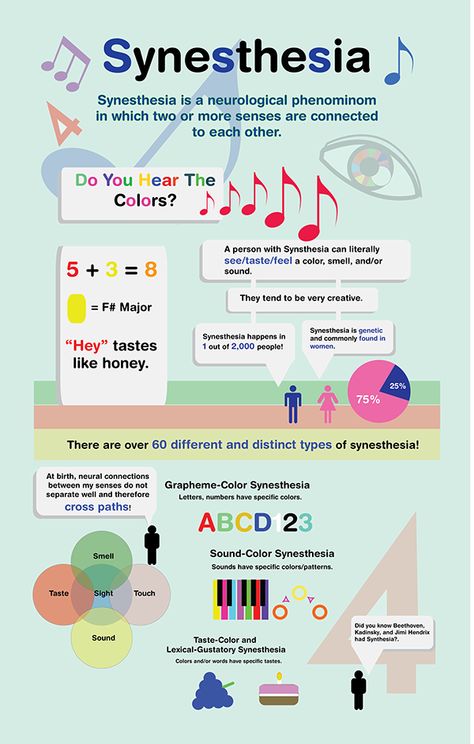 #Synesthesia. #infographic #science #perception #Psychology Mirror Touch Synesthesia, Perception Psychology, Infographic Science, Psychology Color, Psychology Infographic, Psychology Memes, Neural Connections, Abnormal Psychology, Time Space