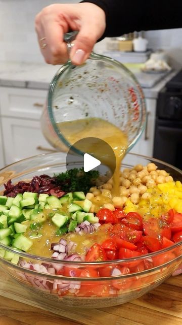 Erin O'Brien on Instagram: "This Zesty Mediterranean Couscous Salad is easy, delicious, and perfect for meal prep! I love snacking on this throughout the week. It’s also a great dish to serve when entertaining because it can all be prepped ahead of time and is sure to be a crowd pleaser! Hope you enjoy ❤️  Serves: 6-8  Ingredients for the Salad: 10 oz. couscous (I use @neareastproducts done in 5 min!)  1 tbsp. unsalted butter 2 cups chicken broth or broth of choice  2 cups cherry or grape tomatoes, quartered (1 pint)  ½ cup red onion, diced small  ½ cup kalamata olives, chopped 1 cup mini cucumbers, diced small  1 cup yellow/orange bell pepper, finely chopped 1 ½ cups Fresh Parsley, finely chopped (1 bunch)  ¼ cup Fresh Mint, finely chopped  1-2 cups feta cheese, crumbled for garnish  1 cu Mediterranean Couscous Salad, Suddenly Salad, Orange Bell Pepper, Mediterranean Couscous, Mediterranean Chickpea Salad, Chickpea Salad Recipes, Mini Cucumbers, Dried Basil, Summer Pasta Salad