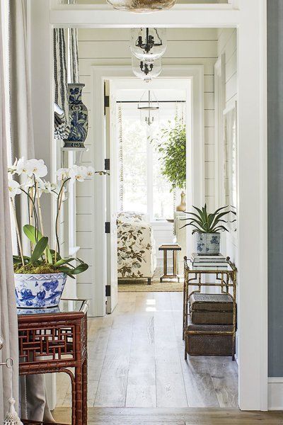 Heather Chadduck Interior Design, Caribbean Cottage, Master Hallway, Heather Chadduck, Southern Living Idea House, Sunroom Dining, Southern Home Decor, Decor Pad, Custom Canopy