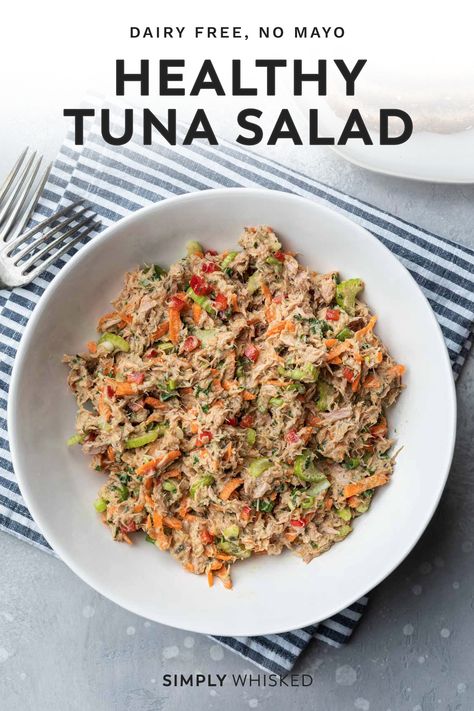 This healthy tuna salad recipe is made with no mayo, but it’s still full of flavor. It’s dairy free, paleo friendly and super easy to make. Serve it as a sandwich or in a lettuce wrap for a great heart healthy lunch. Tuna Salad Recipe No Mayo, Heart Healthy Lunch, No Mayo Tuna Salad, No Mayo Tuna, Healthy Tuna Salad Recipe, Tuna Salad Recipe Healthy, Healthy Tuna Salad, Healthy Tuna, Tuna Salad Recipe