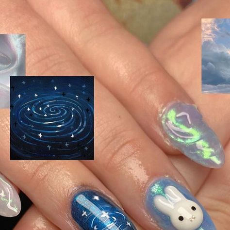 ˚✧₊⁎Lonely In Gorgeous Beauty⁎⁺˳✧༚ on Instagram: "I love when you guys come in with cute moodboards   Nail Art Tier: Advanced + Extensions  Book now through the ‘Book Now’ button in our profile or DM for more info!!   ૮₍｡´ᴖ ˔ ᴖ`｡₎ა  • • • • • #nails #nailsofinstagram #nailart #chromenails #nailsnailsnails #melbourne #melbournenails #nailsmelbourne #melbournenailtech #melbournenailsalon #kpopnails #explore #explorepage #douyinnails #koreannails #gelnails #gelnail #gelnailsdesign #nailedit #nailsalon  #junknails #gyarunails #gyaru #japanesenails #animenails #sanrio #sanriocore #ombreonails #miffy #miffynails" Juminocore Nails, Hangyodon Nails, Sanrio Jelly Nails, Cinnamon Roll Acrylic Nails Sanrio, Blue Japanese Gel Nails, Purple Gyaru Nails, K Pop Nails, Junk Nails, Anime Nails