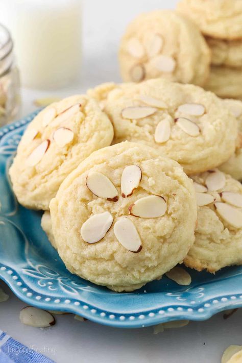 These perfect Almond Cookies are soft sugar cookies with crisp, buttery edges and warm almond flavor. Rich, chewy, and so irresistible! Almond Sugar Cookie Recipe, Homemade Sugar Cookies Easy, Best Christmas Cookie Recipes, Almond Sugar Cookies, Almond Shortbread Cookies, Almond Meal Cookies, Homemade Sugar Cookies, Best Christmas Cookie Recipe, Christmas Delights