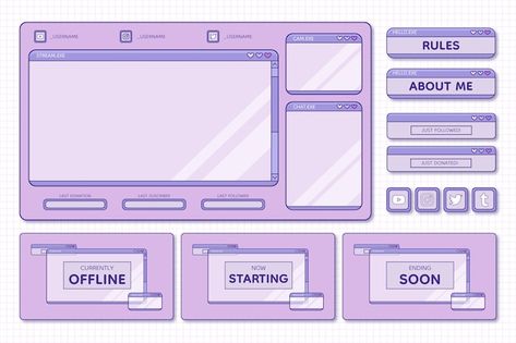 Twitch Panels Free, Twitch Streaming Setup, School Journals, Desktop Themes, Twitch Panels, Desktop Wallpaper Organizer, Youtube Banner Design, Banner Design Inspiration, Streaming Setup