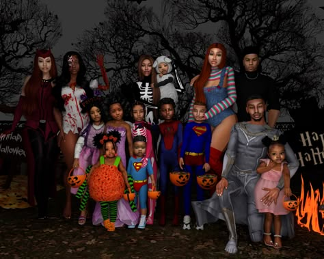 Happy Halloween ! | ClaiKim Sim on Patreon Sims Halloween Costume, Sims 4 Jobs, Teen Halloween, Sims 4 Challenges, Sims 4 Black Hair, Sims 4 Family, Free Sims 4, Sims 4 Body Mods, Sims 4 Cc Skin