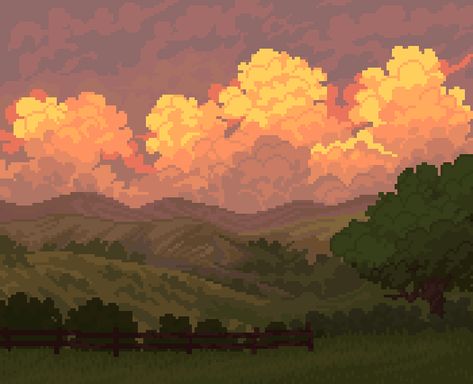 Pixel Kawaii, Pixel Art Landscape, 8bit Art, Pix Art, Pixel Art Design, Aesthetic Desktop Wallpaper, Art Landscape, Aesthetic Images, Laptop Wallpaper