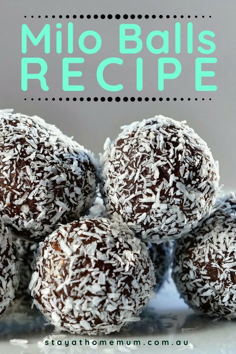 Christmas Ball Recipes, Lunch Box Baking, Easy Kids Party Food, Milo Balls, Milo Recipe, Chocolate Balls Recipe, Sweet Balls, Ball Recipes, Mars Bar