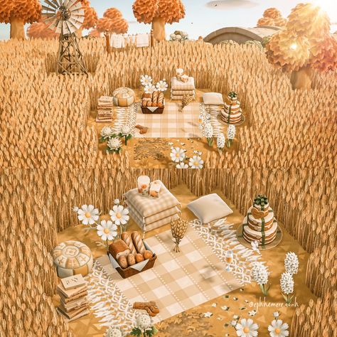 Vicky 🪴 on Twitter: "Picnic in the field 🌾… " Acnh Crops Farm Design, Animal Crossing Farm Core Ideas, Acnh Country House, Acnh Farm Inspiration, Acnh Wood Deck Code, Acnh Island Designs Farmcore, Cottagecore Nooks Acnh, Farm Core Animal Crossing Codes, Farmcore Island Animal Crossing