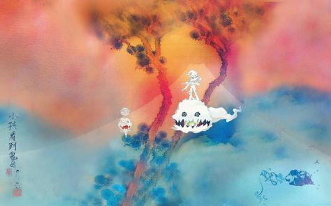 Kids See Ghosts Wallpaper, Kid Cudi Album Cover, Kid Cudi Albums, Ghosts Wallpaper, Kid Cudi Poster, Takashi Murakami Art, Kanye West Kids, Kids See Ghosts, Kanye West Wallpaper