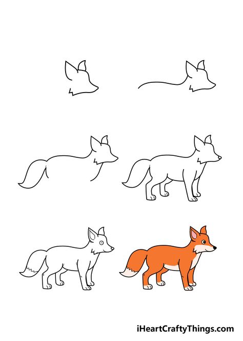 How to Draw A Fox – A Step by Step Guide Fox How To Draw, Fox Step By Step Drawing, Fox Drawing Easy Step By Step, How To Draw Forest Animals, Draw Fox Easy, How To Draw A Fox Step By Step, How To Draw A Fox Easy, Fox Drawing Step By Step, Fox Easy Drawing