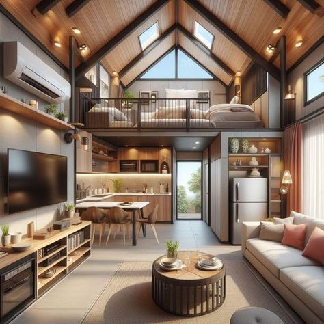 Tiny House Interior Small House With Mezzanine, Building A Small House, House Layout Plans, House Layout, Luxury Loft, Tiny House Interior, Interior Design Art, Dream House Plans, House Layouts