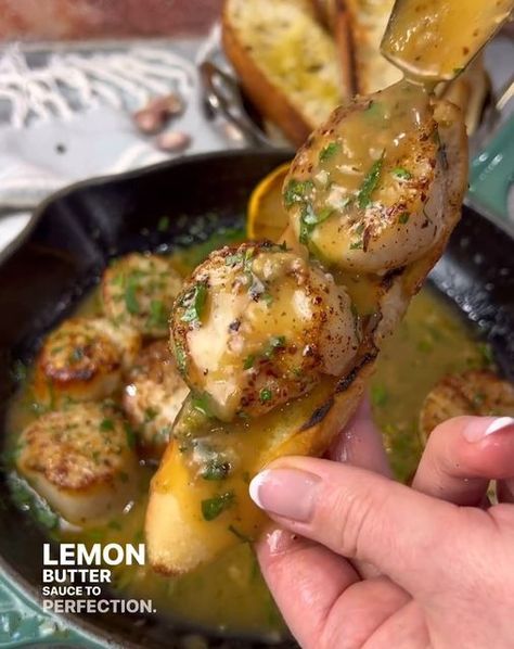 SUPERMARKET on Instagram: "1,2 or 3?
Which #recipe by @vessys_gourmet_kitchen would you love to try?

1️⃣ Lemon Butter Scallops with Garlic Crostini
2️⃣ Coconut Shrimp with Bang Bang Sauce
3️⃣ Flaky Apple Turnovers with Vanilla Ice-cream and Caramel Sauce
Recipes in the comments ⬇️

🎥 by @vessys_gourmet_kitchen" Caramel Sauce Recipes, Seafood Thanksgiving, Lemon Butter Scallops, Spicy Cajun Shrimp, Garlic Crostini, Butter Scallops, Steak Shrimp, Sausage Rigatoni, Bang Bang Sauce