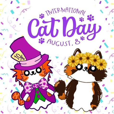 💜 Happy International Cat Day 💜 Illustration description: my drawing of Tony the cat, as the mad hatter and Nala the cat, wearing her sunflower headband. #internationalcatday #cats #crazycatlady #catsofinstagram #catsoninstagram #cat #catfamily #catillustrations #catstationery #catlover #catday Happy International Cat Day, Sunflower Headband, International Cat Day, The Mad Hatter, Day Illustration, Cat Family, Cats Illustration, Mad Hatter, Crazy Cat Lady