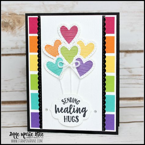 Sending Healing Hugs, Healing Hugs, Rainbow Card, Rainbow Theme, St Valentin, Anne Marie, Some Cards, Get Well Cards, Get Well Soon