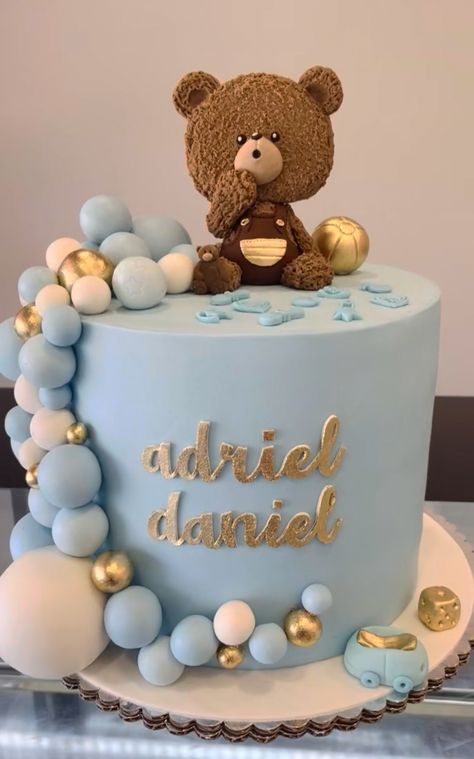 We Can Bearly Wait Cake Ideas, We Can Barely Wait Cake, Cake For Newborn Baby Boy, Boy Baby Shower Cakes, We Can Bearly Wait Cake, Baby Boy Shower Cakes, Gateau Baby Shower Garcon, Torturi Baby Shower, Boy Shower Cake