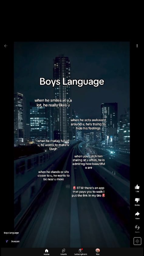 Boys Language. Boy Language Girls Should Know, Boy Language, Boyfriend Advice, Psychological Facts Interesting, Mixed Signals, Crush Advice, Love Problems, Like U, Psychology Facts