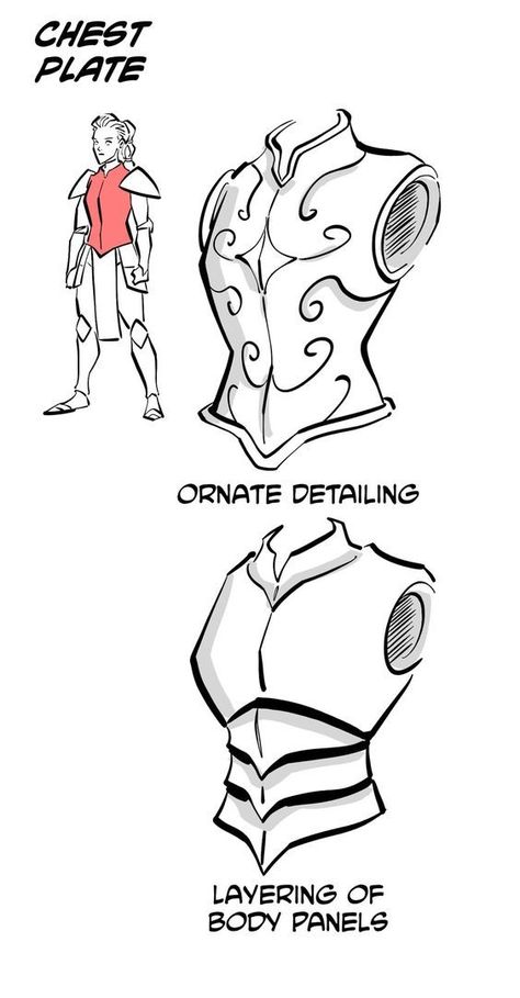 Simple Armour Design, Body Armor Drawing Reference, How To Draw Fantasy Clothes, Armor Pose Reference, Armor Tutorial Drawing, Women Armour Drawing, Woman Armor Drawing, How To Color Armor, Women Armor Drawing Reference