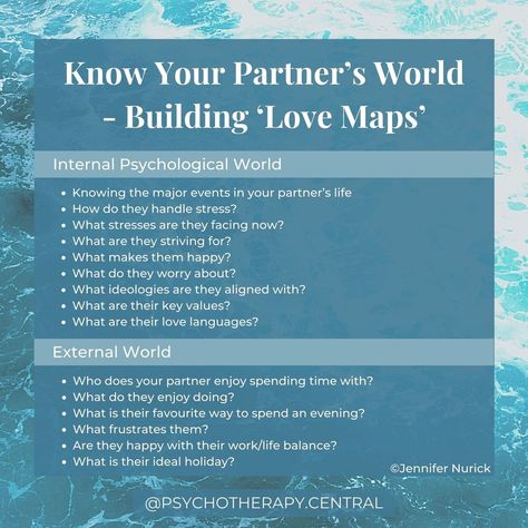 Gottman Method Love Maps, Couple Spirituality, Marriage Therapy, Communication Relationship, Relationship Lessons, Relationship Therapy, Relationship Psychology, Couples Counseling, Healthy Relationship Tips