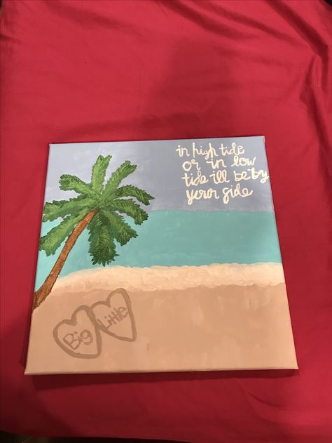 Big/Little Canvas #sorority #phisigmasigma #canvas #BigLittleGift Beach Sorority Canvas, Aoii Canvas Ideas, Easy Sorority Canvas Simple, Dphie Canvas Sorority, Sorority Plaques Big Little, Big Little Canvas, Beach Basket, Big Little Basket, Phi Sigma Sigma