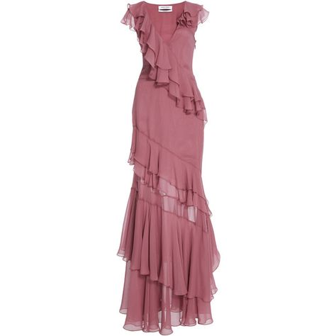 Prabal Gurung     Short Sleeve Tiered Ruffle Gown ($2,995) ❤ liked on Polyvore featuring dresses, gowns, prabal gurung, red ball gown, silk gown, tiered dress, red short sleeve dress and silk evening dresses Dress Outline, Red Things, Ruffle Gown, Color Corrector, Prabal Gurung, Looks Street Style, Moda Vintage, Ruffled Maxi Dress, Chic Woman