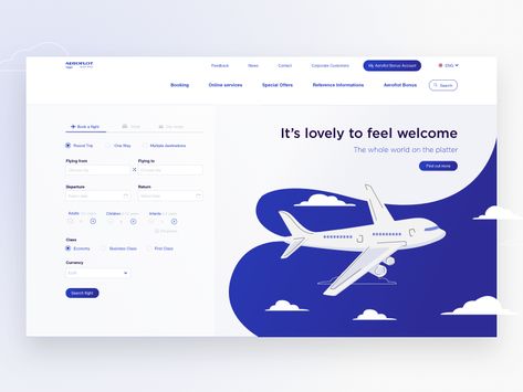 Airlines flight booking by Tomasz Simborski for STX Next on Dribbble Website Banner Design, Airline Booking, Graphic Shapes Design, Travel Project, Ads Creative Advertising Ideas, Booking Website, Flight Booking, Ui Design Website, Powerpoint Presentation Design