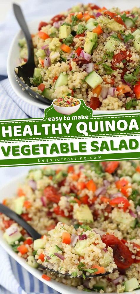 Summer Bbq Party Ideas, Quinoa Salad Recipes Cold, Cold Quinoa Salad, Bbq Party Ideas, Quinoa Side Dish, Easy Quinoa Salad, Quinoa Recipes Easy, Quinoa Recipes Healthy, Quinoa Salad Recipe