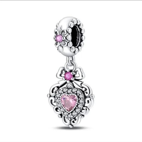 Pandora Compatible Charm, Pink Heart, Plated Silver Pandora Original, Pink Charm, Bracelet Charms, Pandora Bracelet Charms, Love Charms, Pandora Bracelets, Butterfly Charm, Pandora Bracelet, Star Charms