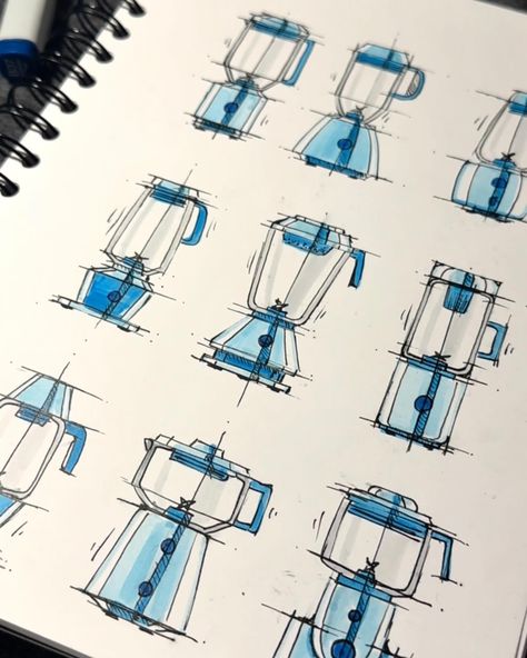 Sketches Industrial Design, Product Design Sketch Concept, Product Redesign, Industrial Drawing, Industrial Sketch, Product Design Sketch, Blender Design, Sketchbook Design, Process Book