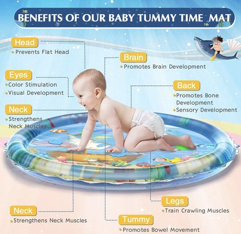 Promote baby development with this unique tummy time mat filled with water. Click the link to see the amazing reviews and purchase this from Amazon! #baby #babyactivities #tummy #activities #toddleractivity Baby Tummy Time Mat, Inflatable Shark, Water Play For Kids, Water Play Mat, Baby Tummy Time, Water Pad, Tummy Time Mat, Water Mat, Baby Sensory Play