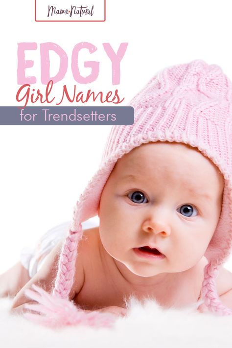 Spunky, sweet, and full of sass, edgy girl names are in a league of their own. From Pixie to Daria, come discover your next favorite here. https://www.mamanatural.com/baby-names/girls/lists/edgy-girl-names/ Hipster Girl Names, Edgy Girl Names, Unusual Girl Names, Edgy Names, Edgy Baby, Punk Rock Baby, List Of Girls Names, Middle Names For Girls, Urban Baby