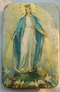 Mary of Miracles | Mary of Miracles, standing on a snake and… | Flickr Vintage Holy Cards, Virgin Mary Art, Catholic Pictures, Catholic Crafts, Mary Mother Of God, Religious Pictures, Catholic Images, Our Lady Of Lourdes, Lady Of Lourdes