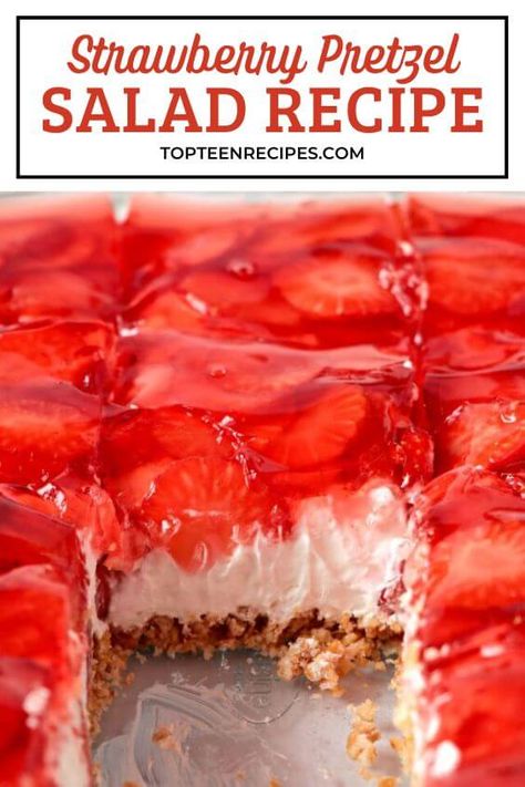 Strawberry Pretzel Salad Recipe - Top Recipes Strawberry Pretzel Jello Salad Recipe, Strawberry Jello Dessert, Strawberry Pretzel Jello Salad, Pretzel Salad Recipe, Strawberry Jello Salad, Jello Pretzel Salad, Pretzel Dessert, Strawberry Pretzel Salad Recipe, Strawberry Salad Recipe