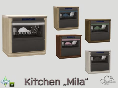 Sims Dining Table, Sims 4 Cc Functional Microwave, Dishwasher Sims 4 Cc, Sims4 Appliances, Sims 4 Dishwasher, Sims 4 Cc Dishwasher, The Sims 4 Kitchen, Sims 4 Cc Kitchen, Leo Sims