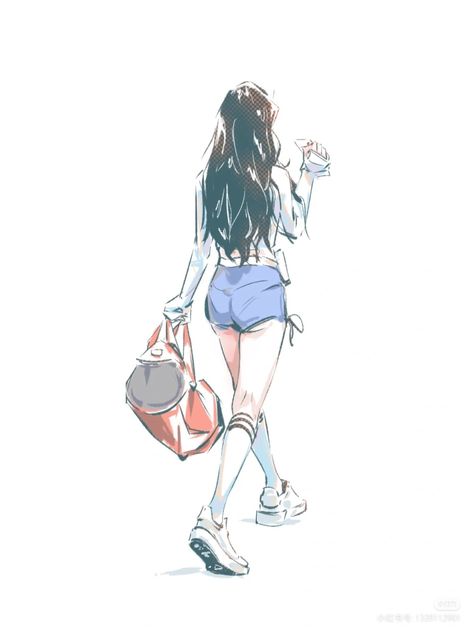 Person Wearing Backpack Drawing Reference, Pose With Backpack, Person Wearing Backpack, Backpack Drawing Reference, Wearing Backpack, Backpack Drawing, Cute Funny Cartoons, Reference Poses, Art Studies