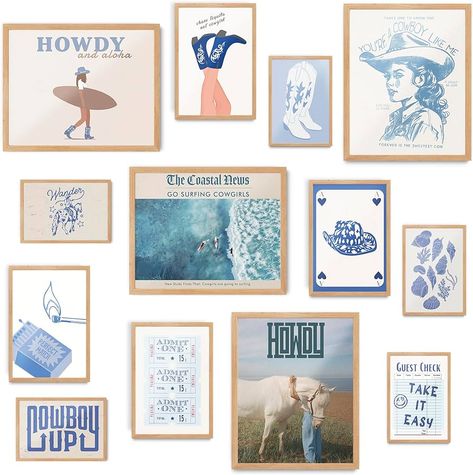 Amazon.com: Coastal Cowgirl Room Decor Aesthetic, Coastal Granddaughter Decor, Beachy Western Room Decor Aesthetic, Beach Wall Art Prints, Blue Preppy Decor for Teen Girls Bedroom Decor, Coastal Cowgirl Decor Coastal Cowgirl Room, Cowgirl Room Decor, Western Room Decor, Coastal Cowgirl Decor, Coastal Room Decor, Cowgirl Bedroom, Blue Dorm, Beachy Room Decor, Cowgirl Room