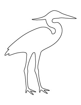 Heron Pattern Heron Silhouette, Free Place Card Template, Printable Outline, Hirsch Silhouette, Coloring Crafts, Heron Bird, Bird Template, Animal Templates, Bird Quilt