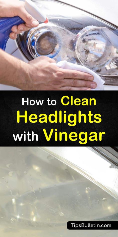 Car Headlight Cleaner, Vinegar Glass Cleaner, Clean Foggy Headlights, Cleaning Headlights On Car, Clean Headlights, Cleaning Car Windows, Diy Car Cleaning, Headlight Cleaner, Headlight Restoration Kit