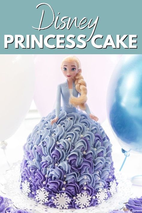 This Disney Princess Cake is every little princess’s dream come true! Transform Elsa, Rapunzel, or any other Disney princess into a magical birthday cake. Instead of buying an expensive Disney princess cake, you can make your own at home! It’s so easy and doesn’t take any more time than a regular birthday cake. Disney Princess Doll Cake, Magical Birthday Cake, Disney Princess Cakes, Disney Princess Barbies, Princess Doll Cake, Rapunzel Cake, Doll Birthday Cake, Princess Barbie Dolls, Disney Princess Cake