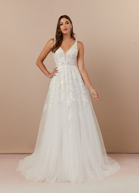 Wedding Dress Plus Size A Line, Wedding Dresses A Line V Neck, Simple A Line Wedding Dress With Straps, Wedding Dresses Lace A Line, A Line Wedding Dress With Straps, V Neck A Line Wedding Dress, Thick Strap Wedding Dress, Wedding Dress With Thick Straps, Petite Wedding Dresses Short Bride