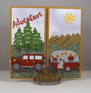 Camping Scrapbook, Camping Cards, Gatefold Cards, Camping Birthday, Retirement Cards, Birthday Cards For Men, Fathers Day Crafts, Fancy Fold Cards, One Summer