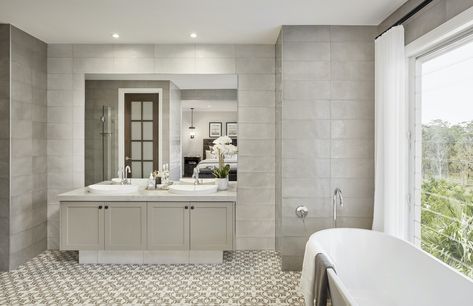 Provincial Interior Design, Shaker Style Bathroom, Provincial Bathroom, Modern Provincial, Hamptons Kitchen, New House Bathroom, Provincial Style, Country Bathroom, Style Bathroom